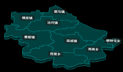 threejs石家庄市栾城区地图3d地图CSS3D标签代码演示
