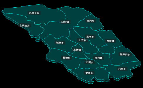 threejs石家庄市行唐县地图3d地图CSS3D标签演示实例
