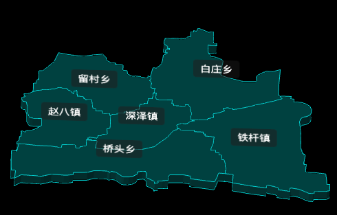 threejs石家庄市深泽县地图3d地图CSS3D标签实例