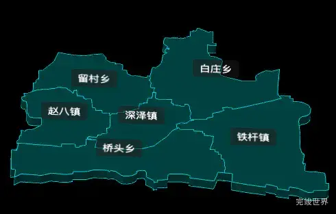 threejs石家庄市深泽县地图3d地图CSS3D标签实例