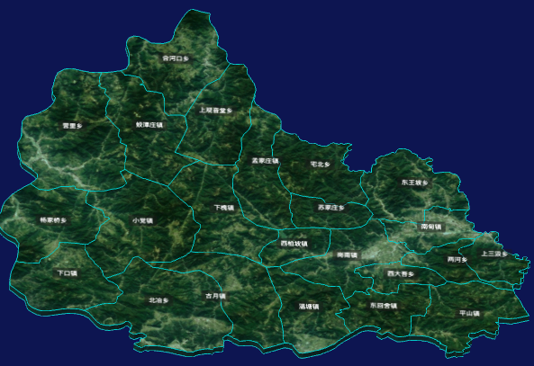 threejs石家庄市平山县地图3d地图自定义贴图效果实例