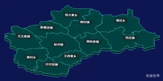 threejs石家庄市赵县地图3d地图CSS3D标签实例代码