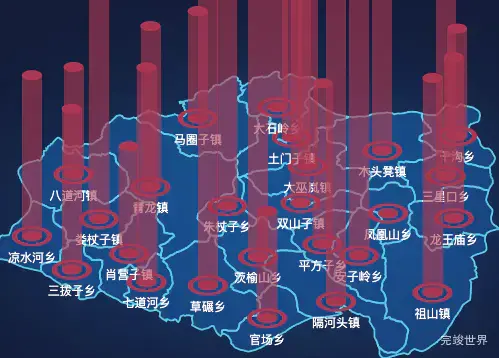 echarts秦皇岛市青龙满族自治县地图添加柱状图实例