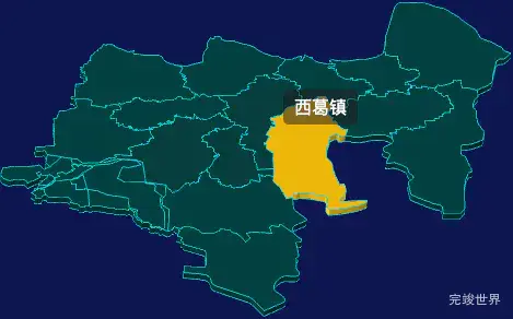 threejs唐山市丰南区地图3d地图鼠标移入显示标签并高亮实例