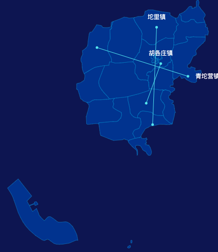 echarts唐山市滦南县地图自定义引导线演示实例