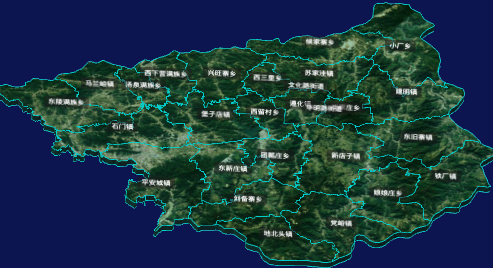 threejs唐山市遵化市地图3d地图自定义贴图效果