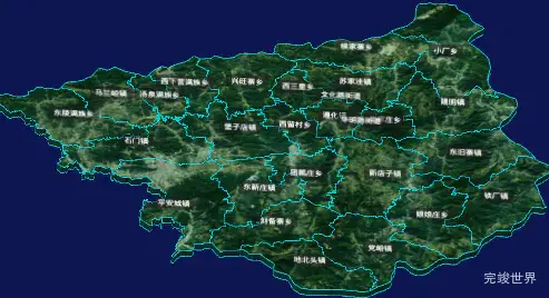 threejs唐山市遵化市地图3d地图自定义贴图效果