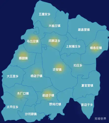 echarts唐山市迁安市地图热力图演示实例