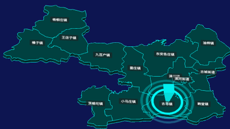 threejs唐山市滦州市地图3d地图添加旋转棱锥效果
