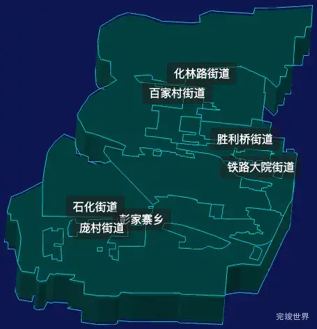 threejs邯郸市复兴区地图3d地图css2d标签实例