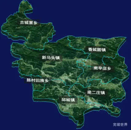 threejs邯郸市邱县地图3d地图自定义贴图演示实例
