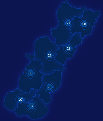 echarts邯郸市馆陶县地图圆形波纹状气泡图代码演示