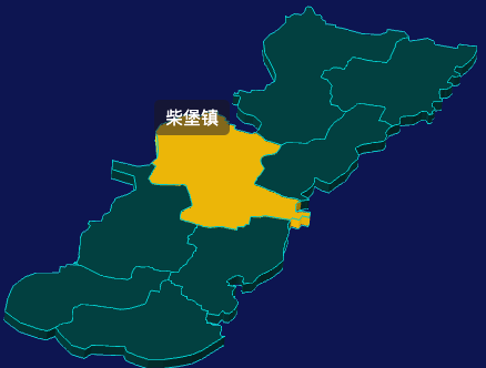 threejs邯郸市馆陶县地图3d地图鼠标移入显示标签并高亮实例