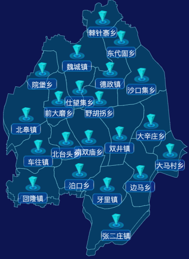 echarts邯郸市魏县地图点击跳转到指定页面效果