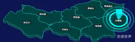 threejs邢台市临城县地图3d地图添加旋转棱锥实例代码