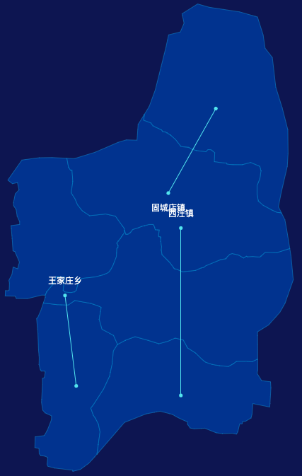 echarts邢台市柏乡县地图自定义引导线演示实例