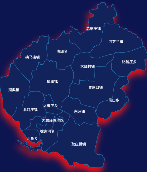 echarts邢台市宁晋县地图阴影实例代码