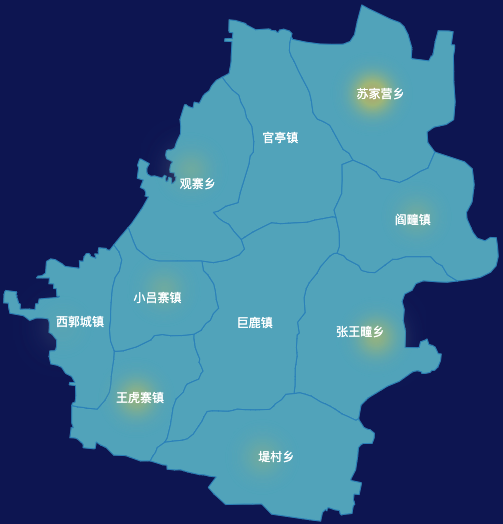echarts邢台市巨鹿县地图热力图实例