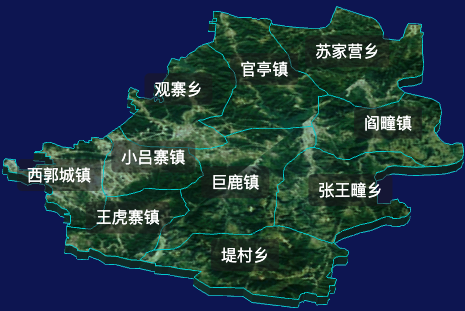 threejs邢台市巨鹿县地图3d地图自定义贴图加CSS2D标签效果实例