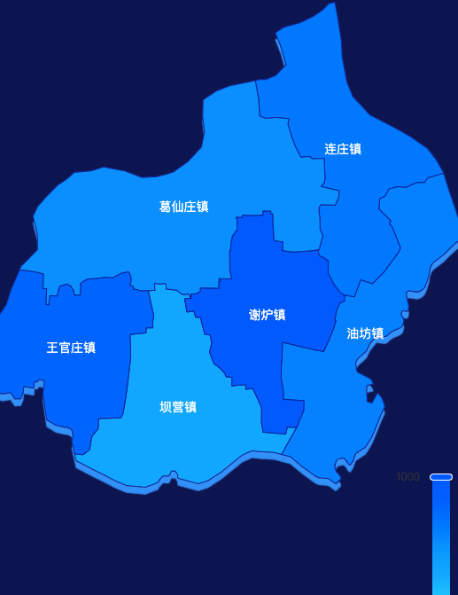 echarts邢台市清河县地图 visualMap控制地图颜色演示实例