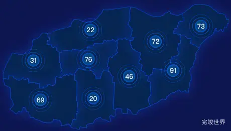 echarts邢台市临西县地图圆形波纹状气泡图效果