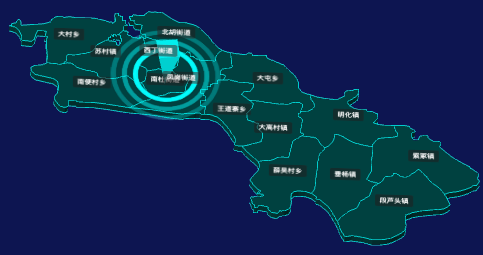 threejs邢台市南宫市地图3d地图添加旋转棱锥效果
