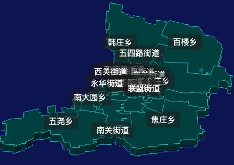 threejs保定市莲池区地图3d地图css2d标签效果实例