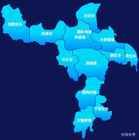 echarts保定市满城区地图局部颜色渐变实例代码