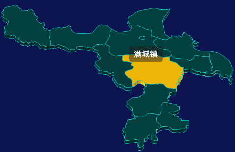 threejs保定市满城区地图3d地图鼠标移入显示标签并高亮效果
