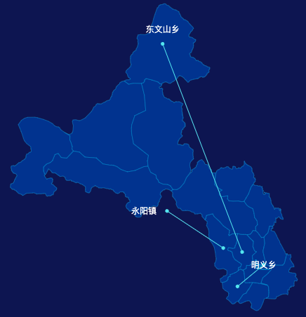 echarts保定市涞水县地图自定义引导线代码演示