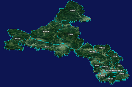 threejs保定市涞水县地图3d地图自定义贴图加CSS3D标签实例代码