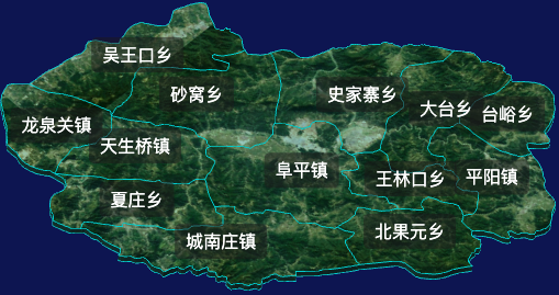threejs保定市阜平县地图3d地图自定义贴图加CSS2D标签实例