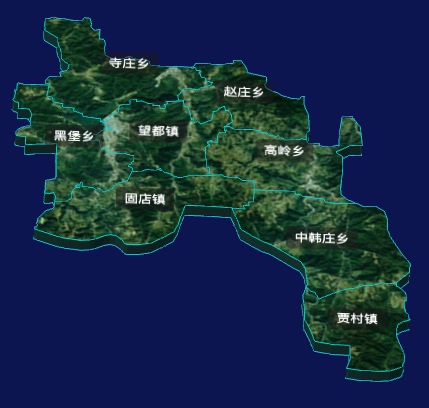 threejs保定市望都县地图3d地图自定义贴图加CSS3D标签