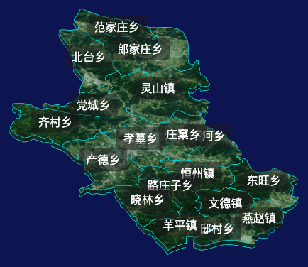 threejs保定市曲阳县地图3d地图自定义贴图加CSS2D标签