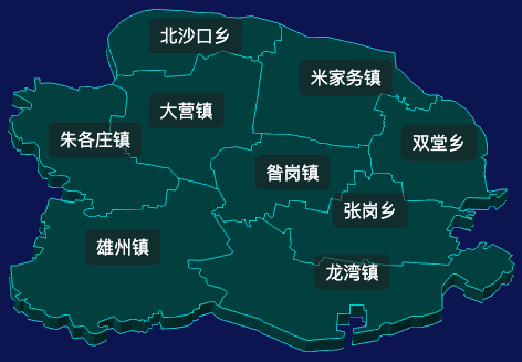 threejs保定市雄县地图3d地图css2d标签
