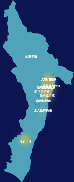 echarts张家口市桥西区地图热力图