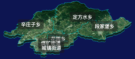 threejs张家口市下花园区地图3d地图自定义贴图加CSS2D标签