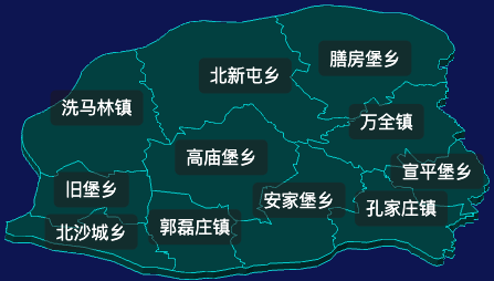 threejs张家口市万全区地图3d地图css2d标签