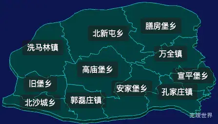 threejs张家口市万全区地图3d地图css2d标签