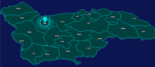 threejs张家口市张北县地图3d地图添加旋转棱锥