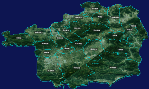 threejs张家口市蔚县地图3d地图CSS3D标签
