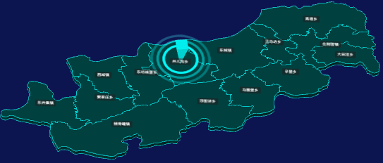 threejs张家口市阳原县地图3d地图添加旋转棱锥
