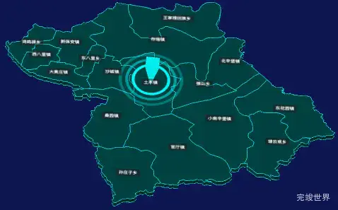 threejs张家口市怀来县地图3d地图添加旋转棱锥