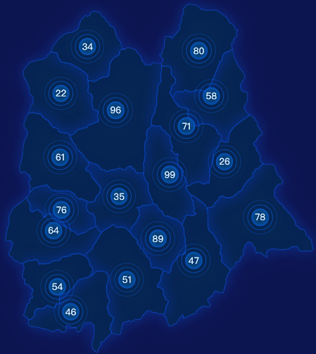 echarts张家口市赤城县地图圆形波纹状气泡图