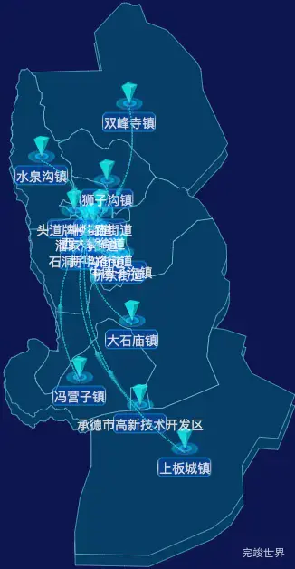 echarts承德市双桥区地图label样式自定义