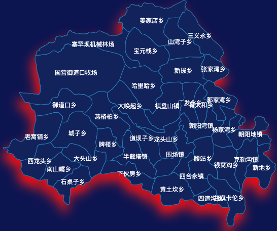 echarts承德市围场满族蒙古族自治县地图阴影