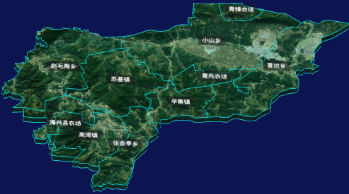 threejs沧州市海兴县地图3d地图CSS3D标签