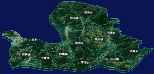 threejs沧州市盐山县地图3d地图自定义贴图加CSS3D标签