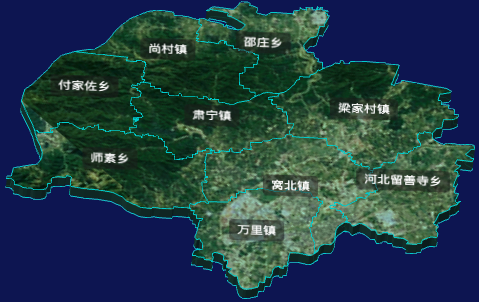 threejs沧州市肃宁县地图3d地图自定义贴图加CSS3D标签