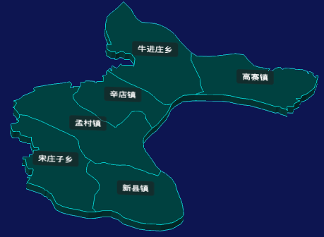 threejs沧州市孟村回族自治县地图3d地图CSS3D标签